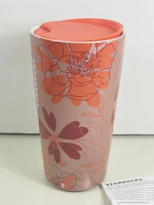 Taza Cerámica Starbucks Día de San Valentín 2021 Rosa/Floral 12oz con Tapa NUEVA - Imagen 1 de 7