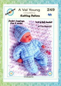 DOLLS KNITTING PATTERN No 249 for 1st Baby Annabell 13 /14insa Daisy may pattern - Picture 1 of 1