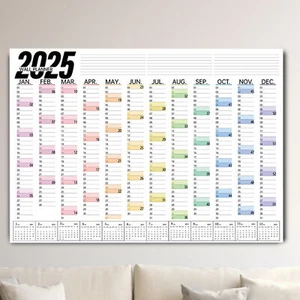 2025 Yearly Wall Calendar School Yearly Calendar Home Decoration Desk - Picture 1 of 11