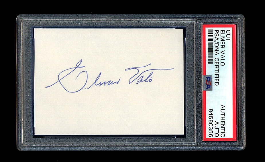 ELMER VALO SIGNED MINT CUT PSA/DNA AUTOGRAPHED PHILADELPHIA ATHLETICS HOF - Image 1 of 1