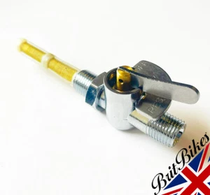 FUEL PETROL TAP CHROME ON RESERVE 1/4" NORTON TRIUMPH T120 T140 T150 60-4512 - Picture 1 of 8