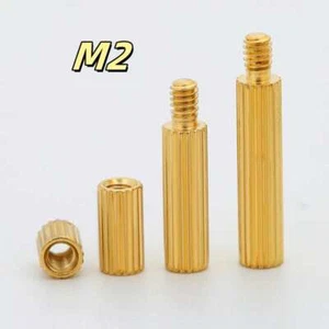 Brass Standoff Spacer Pillar Male Female Screws Knurled Round Pillars NutsM2 - Picture 1 of 9