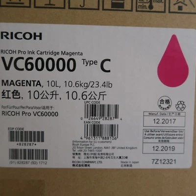 Magenta Pro Ink Cartridge 10L RICOH VC60000 Type C Fresh Stock December 2019   - Image 1 of 4