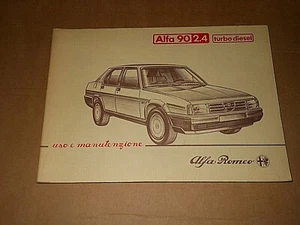 LIBRETTO USO MANUTENZIONE ALFA ROMEO ALFA 90 2.4 TURBO DIESEL - ED. 7/1984 - Foto 1 di 1