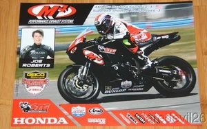 2014 Joe Roberts M4 Road Racing Honda CBR600RR Sportbike AMA poster - Picture 1 of 1