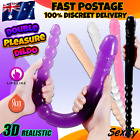 XXL Double Ended Dildo Crystal Cock Dong Anal Beads Penis Couple Adult Sex Toy