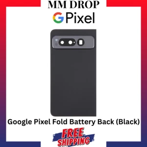 For Google Pixel Fold Rear Back Battery Cover Glass Housing & Camera Lens -Black - Picture 1 of 1