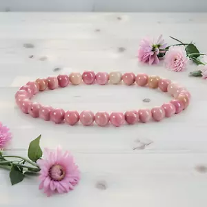 Natural Rhodonite Stone 4MM Bead Bracelet Healing Protection Woman Bracelet Gift - Picture 1 of 4