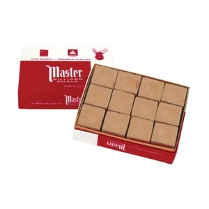 MASTER MASTERS TAN GOLD CHALK 12 PACK PREMIUM QUALITY BILLARD CHALK SHIPS FREE - Picture 1 of 6