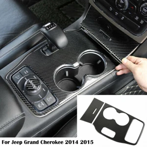 For Jeep Grand Cherokee 2014 2015 Carbon Fiber Dashboard Gear Shift Panel Cover - Picture 1 of 12