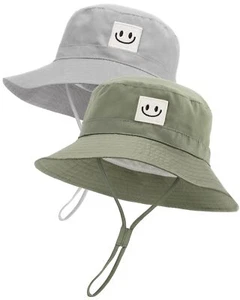 Baby Sun Hat Smile Face Toddler Boys Girls Bucket Hat 0-5 Years Kids UPF 50+ ... - Picture 1 of 7