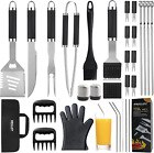 Grilljoy 30PCS BBQ Grill Tools Set with Meat Claws - Extra Thick Steel Spatula, 