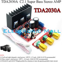 TDA2030A Super Bass 2.1 Channel 18W*2 + 30W 4-8Ω Stereo Power Amplifier HIFI DIY