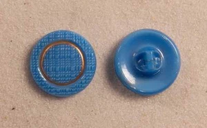 Button Set Satin Glass Blue Round Imitation Fabric 11/16” 18mm 28L Czechia - Picture 1 of 1