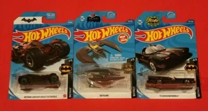 HOT WHEELS BATMAN LOT - BATPLANE, TV SERIES BATMOBILE, BATMAN ARKHAM KNIGHT - Picture 1 of 1