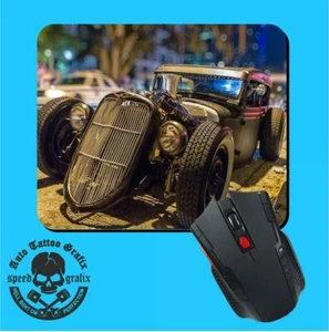 RETRO RAT ROD MOUSEPAD MOUSE PAD MOUSE MAT COMPUTER LAPTOP MAKES A COOL GIFT - Picture 1 of 1