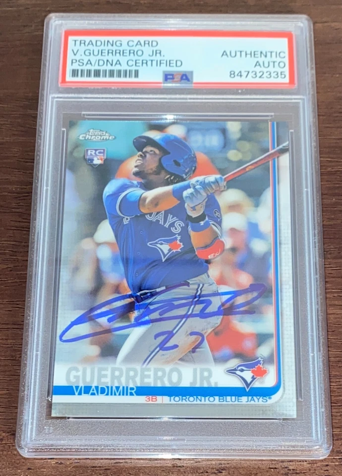 Vladimir Guerrero Jr. 2019 Topps Chrome RC Signed Autographed Card #201 PSA - Image 1 of 1
