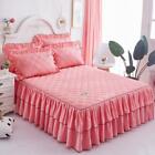 Luxury Mattress Cover Ruffle Skirt Quilted Bedspread  Bed Sheet No Pillowcase