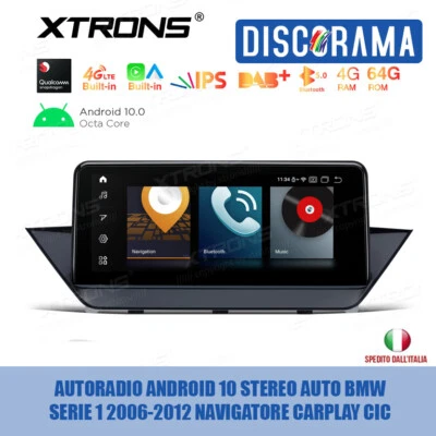 AUTORADIO ANDROID 10 STEREO AUTO BMW X1 E84 2009-2015 WIFI 4/64GB GPS NO DISPLAY - Immagine 1 di 4