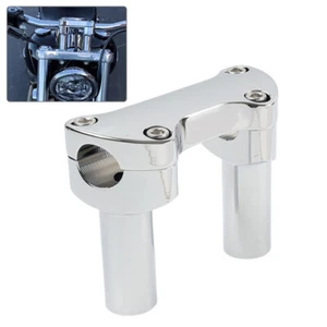 3.5" Straight Handlebar Riser & Top Clamp Chrome Fit Harley Dyna Tour Road Glide - Bild 1 von 12