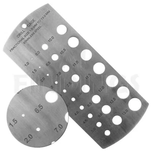 Stainless Steel Drill Gauges metric 1mm - 13mm Measure Tool - Picture 1 of 2
