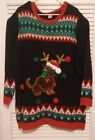 Ugly/Cute Christmas Sweater Pullover Puppy Reindeer Ears Women's  2X  Pre-owned