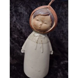 Raro De Colección Colgante Gres Moteado Niña Muñeca Campana Arte Cerámica ¿Escandinavo? - Imagen 1 de 9