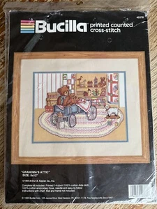 Bucilla Grandma's Attic Printed Counted Cross Stitch Kit 9" x 12" 40378 Opened - Picture 1 of 5