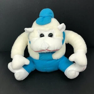 VTG SugarLoaf White GORILLA MONKEY Stuffed Animal Plush Toy Blue Overall & Cap - Picture 1 of 7