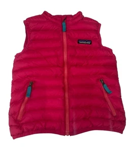 Patagonia Girl Pink Vest Puffer Down Full Zip Size 4T - Picture 1 of 5