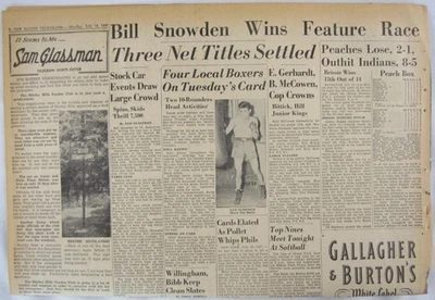 Periódico de lucha libre Babe Zaharias 1947 vintage Foto 1 de 4