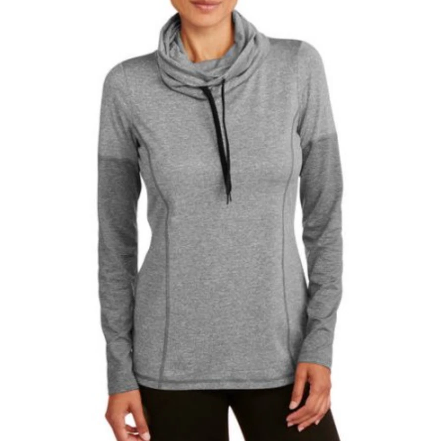 Danskin Now Gray Long Sleeve Dri More Cowl Neck Top Women's Size 8 ~ NICE - Image 1 of 4