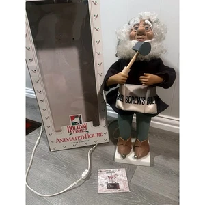 Vintage 21" animierte Telco Motionette Weihnachtselfe Weihnachtsmann Spielzeugmacher/1991 mit Box - Bild 1 von 24