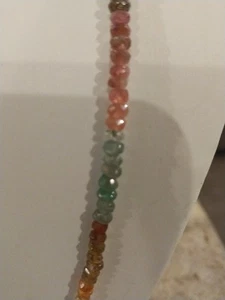 Multi-Tourmaline 55.80 ctw Beaded Necklace in Rhodium Plated Sterling Silver 18" - Picture 1 of 13