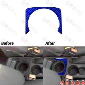 Blue Carbon Fiber Rear Center Floor Console Cover Trim For Ford Fiesta 2011-2015 - Picture 1 of 7
