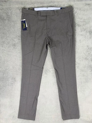 New Polo Ralph Lauren Pants Mens 36x34 Gray Heather Slim Fit Straight Chino Flex - Image 1 of 4