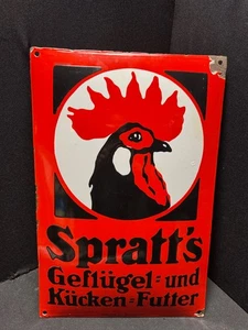 Spratt´s Hahn Emailleschild  50 x 33 cm - D um 1910 Lindenstaedt - Bild 1 von 7