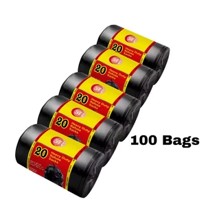 100 HEAVY DUTY BLACK BIN BAGS REFUSE SACKS THICK STRONG  RUBBISH BAGS BIN LINERS - Picture 1 of 6