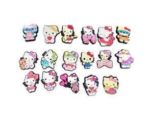 Set Of 17 Hello Kitty Shoe Charms For Clogs & Accessories Cute PVC Designs #2 - Picture 1 of 6