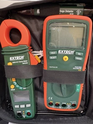 Extech True Multimeter 430 Kit With Case w/400A ac clamp meter MA200 & 40130 - Image 1 of 4