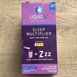 Liquid I.V. Sleep Multiplier Night Time Drink Mix Blueberry 10 packs Exp 04/2026 - Picture 1 of 6