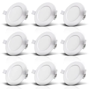 9x LED Einbauleuchten Bad Einbaustrahler Spots Flach Deckenspots IP44 115mm - Bild 1 von 12