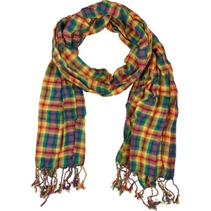 Sciarpa a quadri Rainbow Pride 74" x 28" Gay Pride - Nuova con etichetta - Foto 1 di 5