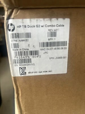 HP Thunderbolt 230W G2 Docking Station with Combo Cable NEW/OPEN BOX - Image 1 of 4