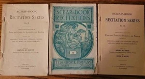 Lot of 3 Victorian Scrapbook Recitation Series Prose & Poetry Late 1800's - Picture 1 of 10