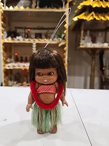 Vintage Hawaiian Hula Doll Styled Doll 7" Cute Girl Made In Japan - Picture 1 of 8