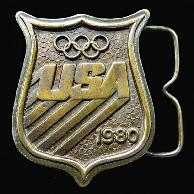 1980 USA Olympics Bergamot Brass Works Vintage Belt Buckle - Image 1 of 4