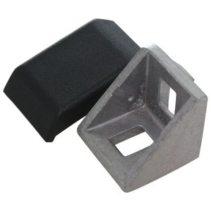 Set Winkel und Abdeckkappe, 20 mm, für M4, Nut 6, Alu-Druckguss, blank - Bild 1 von 1