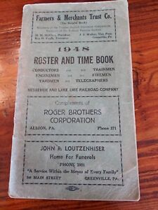 1948 Bessemer And Lake Erie Roster And Time Book