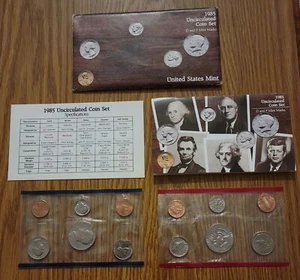 1985 US Mint Uncirculated Sets D/P Mint Marks - In Original Envelope w/Spec Card - Picture 1 of 3